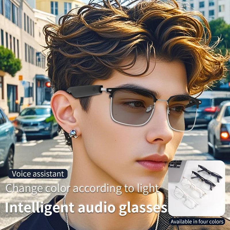 Bluetooth Smart Audio Glasses with AI Real-time Translation Open Ear Speaker Hands-free Calling Music Smart Glasses for Travel Business Meeting