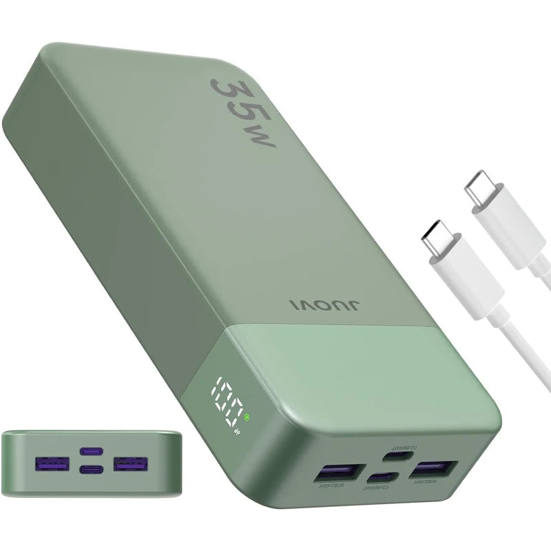 JUOVI Portable Power Bank 35W 20000mAh Battery Pack Fast Charging, PD3.0 QC4.0 Phone Battery Pack with LED Display for iPhone 17 16 15 14, Galaxy, Tablet, Switch, Etc