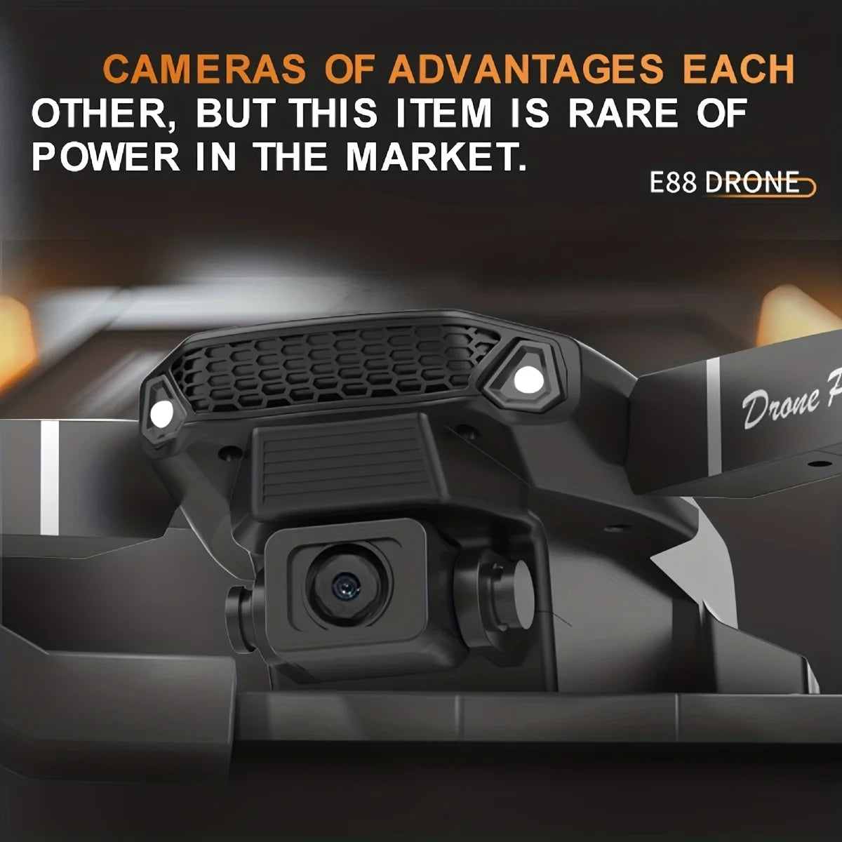FACEGLE upgraded E88 dual camera drone, dual cameras, fixed altitude hover, smoother flight, one click stunt roll, headless mode, LED lights, protective frame, one click control, suitable for beginners, foldable quadcopter, b