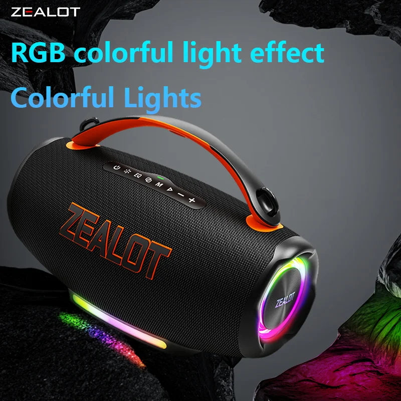 ZEALOT-S167 Portable Bluetooth Speaker 100W Outdoor Wireless Speaker IPX6 Waterproof Party Camping Speaker 12-Hour Battery Life Speaker for Birthday Parties Blue Speaker High-Quality Sound with Excellent Bass