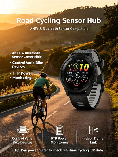 Garmin Forerunner 265 Sports Smartwatch with GPS, 1.3-Inch AMOLED Display, 14-Day Battery, Touchscreen, Training Plans