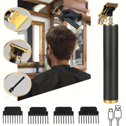 Professional Men's Hair Cutting Kit - 1/2/3pcs Electric Clippers & Trimmers Set with Foil Shaver, Barber Scissors, Combs - Rechargeable Beard Trimmer for Precision Fading & Zero Gap Carving