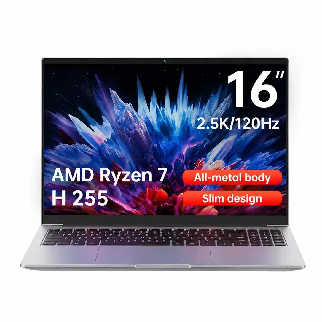 Firebat U6C 16” Gaming Laptop AMD Ryzen7 H255 8C/16T LPDDR5 32GB RAM M.2 PCIe4.0 1TB SSD WiFi6 BT5.2 16inch 2K 120Hz Screen Multi-functional Type-C 100W PD Windows11 Desktop Computer