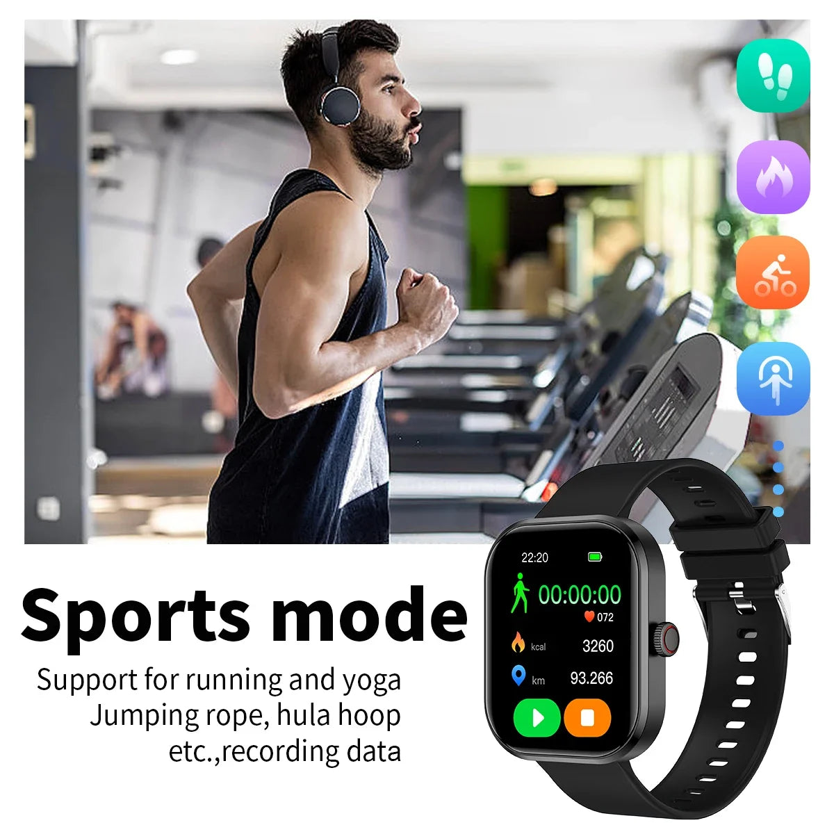 2026 Smart Watch with Wireless Calling, Weather Forecast & Sports Mode, DIY Wallpaper SMS Alerts Silicone Strap for Men Women
