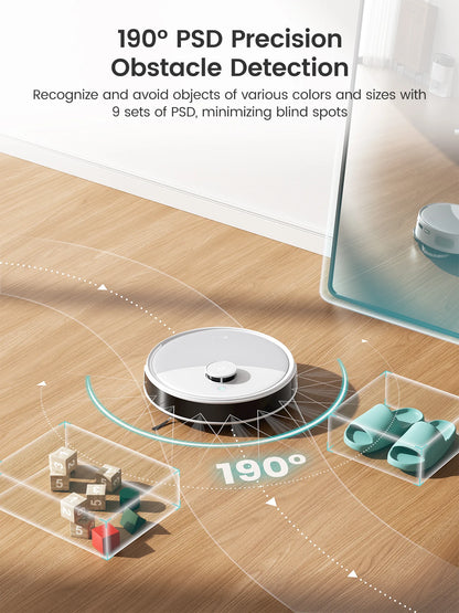 Lefant M3L Robot Vacuum Cleaner and Mop, 10000Pa Suction, 90-Day Self-Emptying, Auto Mop Washing, Obstacle Avoidance, All-in-One for Pet Hair Carpet, 5G WiFi Alexa/APP/iWatch Control, 220 Min Battery, Double Rotary Cloth