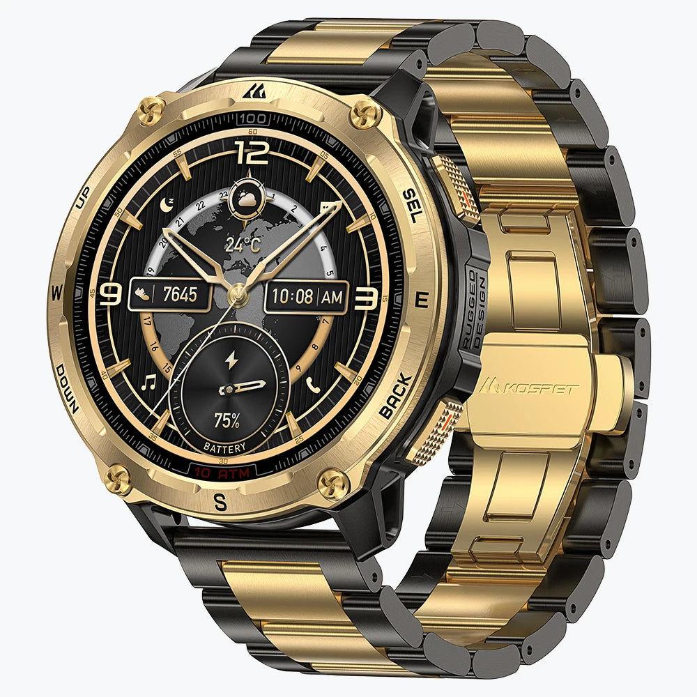 KOSPET TANK T4 Special Edition GPS Smartwatch Men Military Watch with 2 Bracelets 10ATM Offline Maps 180+ Sports Model