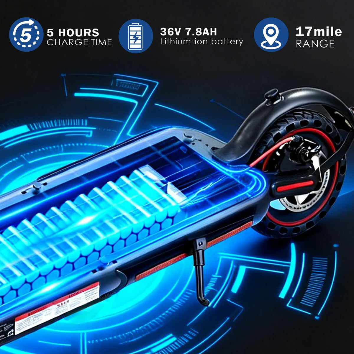 Adult Foldable Electric Scooter 350W Motor 36V 7.8Ah Battery 17Mile Range APP Control US Stock Commuting E-Scooter