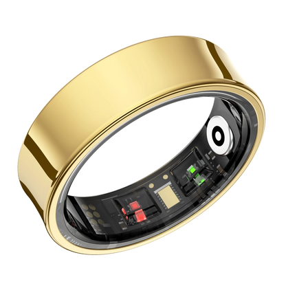 Smart Health Ring Body Temp Heart Rate Blood Oxygen Sleep Monitor 5ATM Waterproof Bluetooth 5.2 with Charging Case QRing APP