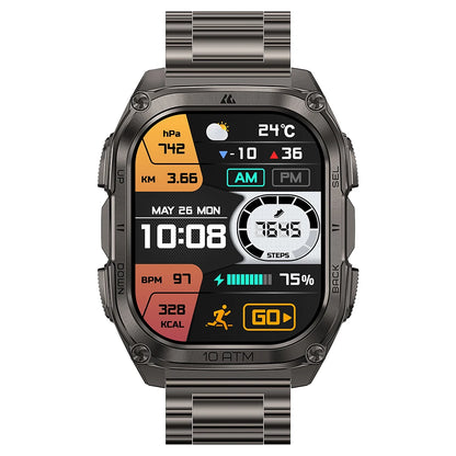 KOSPET Tank M4 Special Edition Men's Smartwatch 1.96 Inch AMOLED 10ATM Waterproof Freediving Offline Maps GPS 2 Wristbands