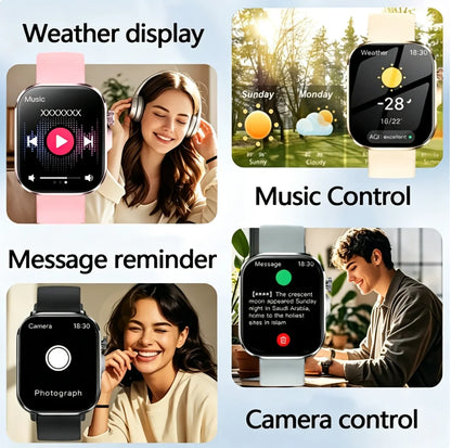 New Big Screen Smart Watch-2026, 5.11 cm Full Touch Screen, Wireless Calling/texting/multiple Sports Modes, with Outdoor LED Light Buttons, USB Rechargeable, Alloy Case/metal, 2 Replaceable Straps, Activity Tracking Watch, Gi