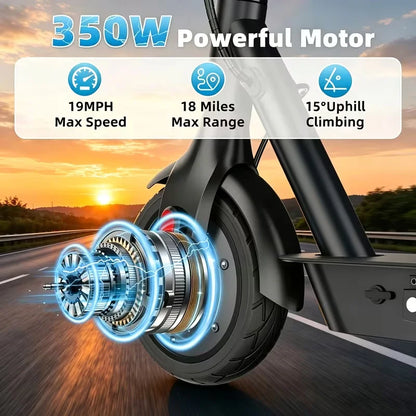 Adult Electric Scooter 8.5" Honeycomb Solid Tire Fast Charging LED Light Portable Folding E-Scooter for City Travel