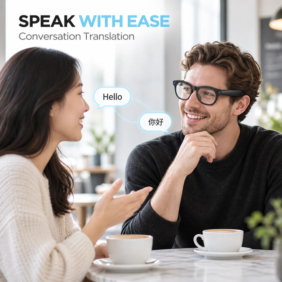 2026 New Smart AI Glasses, 4K 8MP HD Camera Smart Glasses, Men Women, Real-Time Translation, 150+ Language Translation, Connecting to ChatGPT, WIFI Transmission, Shooting, Video Recording and live Streaming, Bluetooth Call, A