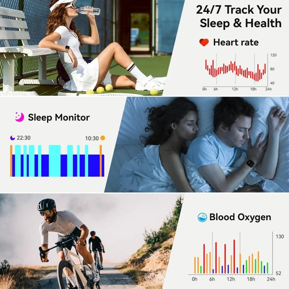 Women's Fitness Tracker Smartwatch: Waterproof Bluetooth Activity Monitor with Heart Rate and SpO2 for Android/iPhone