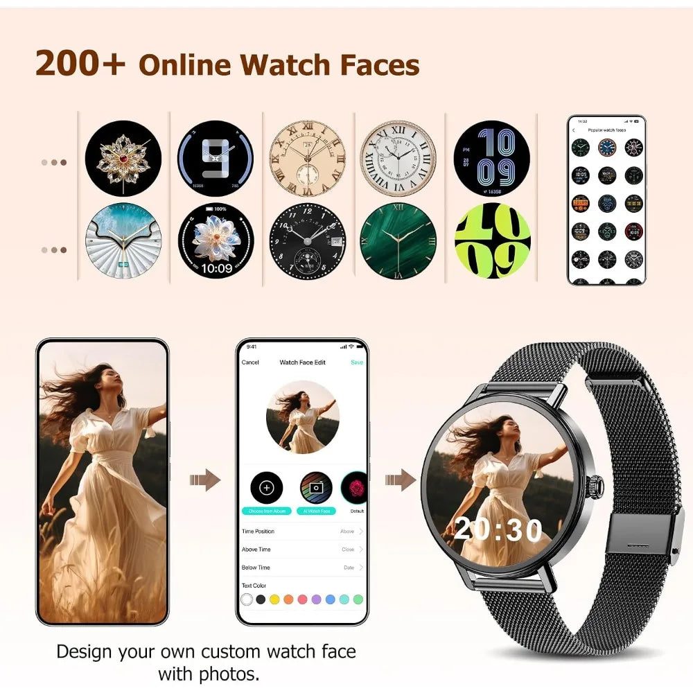 0.96" OLED Fitness Tracker: Bluetooth, 8-Day Battery, Heart Rate, 100+ Modes, Waterproof Watch with 2 Bands