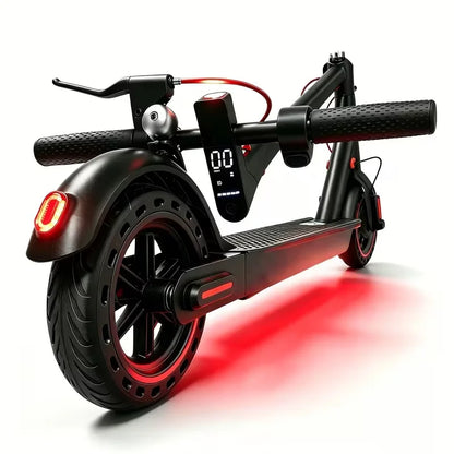Adult Electric Scooter 8.5" Honeycomb Solid Tire Fast Charging LED Light Portable Folding E-Scooter for City Travel