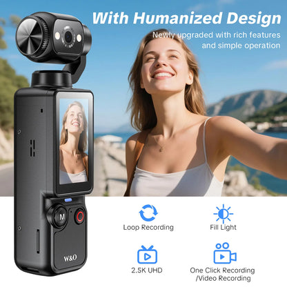 Portable Handheld Digital Camera, 1 Megapixel Resolution, 16x Digital Zoom, 2.5K Video Recording, 180° Rotating Lens, With Flash, Supports Night Shooting, Autofocus, Landscape/Portrait Modes, Supports 32GB Memory Cards, 2000