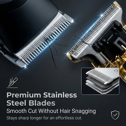 4 in 1 Men's Hair Clipper Set, Cordless Electric Trimmer, Foil Shaver & Nose Trimmer Kit,Beard Cutter, USB Rechargeable Grooming Kit with LED Display, Multiple Guide comb