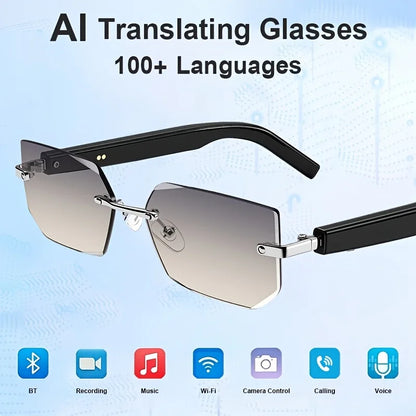 Stylish Bluetooth Sunglasses, Couples' Sunglasses, Photochromic Lenses, Open-Ear Design, Built-In Speakers, Clear Sound Quality, Wireless Calls, Smart Touch Controls, Answer/End Calls, Listen to Music, One-Touch Photo Capture