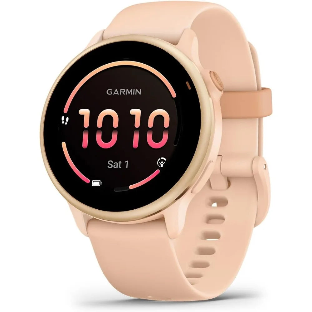 GPS Smartwatch: AMOLED, Long Battery, Heart Rate, Sleep, Music Storage, Water Resistant
