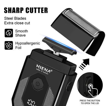 Barber Face & Head Finishing Razor Professional Electric Razors Head Shaver for Bald Men, Barber Cordless Rechargeable With Replacement Heads Barber Cordless Rechargeable Foil Shaver Electric Shaver for Men,