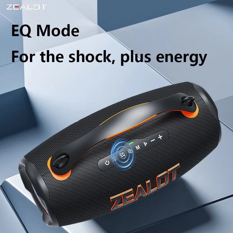 ZEALOT-S167 Portable Bluetooth Speaker 100W Outdoor Wireless Speaker IPX6 Waterproof Party Camping Speaker 12-Hour Battery Life Speaker for Birthday Parties Blue Speaker High-Quality Sound with Excellent Bass