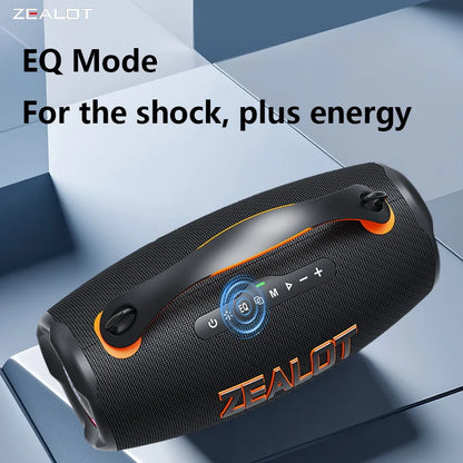 ZEALOT-S167 Portable Bluetooth Speaker 100W Outdoor Wireless Speaker IPX6 Waterproof Party Camping Speaker 12-Hour Battery Life Speaker for Birthday Parties Blue Speaker High-Quality Sound with Excellent Bass