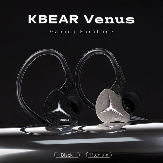 KBEAR Venus CG01 USB-C Wired Earphones Noise Isolating & Sleek LED Lighting Gaming HiFi IEMs with Mic and 10mm Dynamic Driver