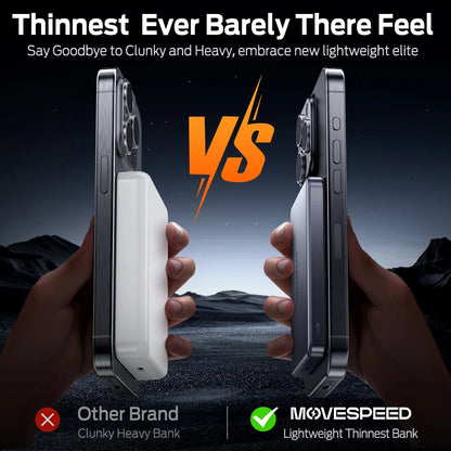 MOVESPEED S10 Magnetic Power Bank 10000mAh Wireless Fast Portable Charge External Battery Powerbank for iPhone 17 16 15 Samsung