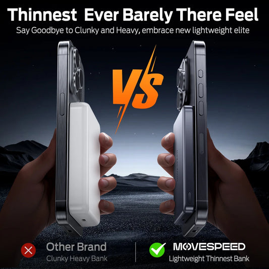 MOVESPEED S10 Magnetic Power Bank 10000mAh Wireless Fast Portable Charge External Battery Powerbank for iPhone 17 16 15 Samsung