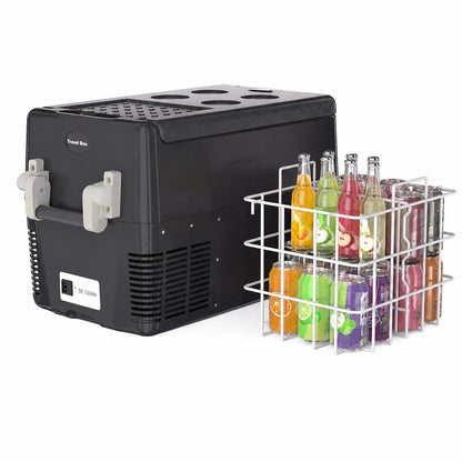 33QT Electric Cooler, 12V Car Refrigerator with Handle, -4℉ to 50℉ Truck Refrigerator, Portable Car Fridge with AC/DC Power for Camping, RV, Road Trips & Outdoor Travel