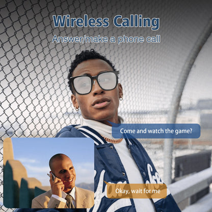 2025 smart glasses, can answer/make calls, intelligent noise reduction, touch voice assistant, unisex, blue light blocking glass