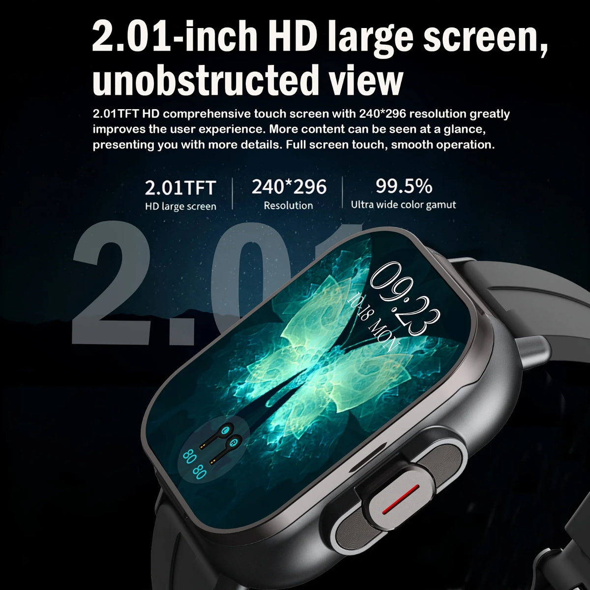 The Latest Smartwatch, Suitable for Both Men and Women, Equipped with a 2.01-inch Display Screen, Full Touchscreen Function, 2-in-1 Wireless Earphones, Music Playback, Camera Control and Other Functions, Is an Ideal Gift for