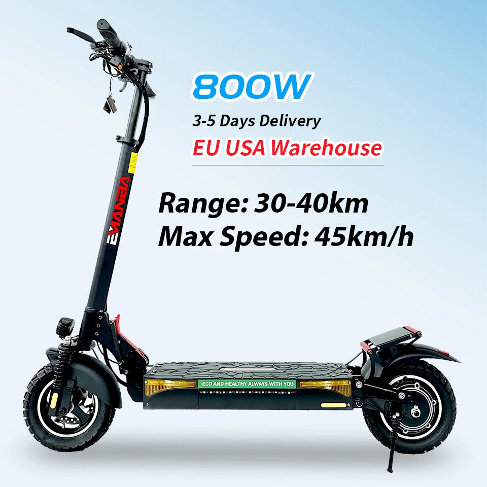 800W Electric Scooter for Adults 48V 13Ah Foldable Max Speed 45km/h 35-45km Range Dual Suspension EU/USA Stock Fast Shipping
