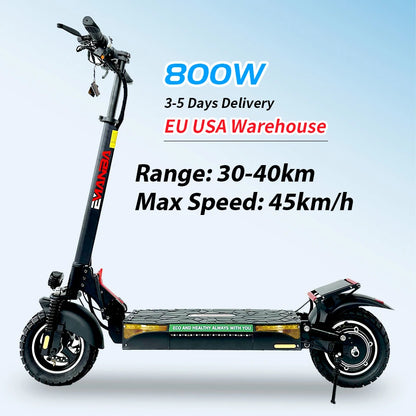 800W Electric Scooter for Adults 48V 13Ah Foldable Max Speed 45km/h 35-45km Range Dual Suspension EU/USA Stock Fast Shipping