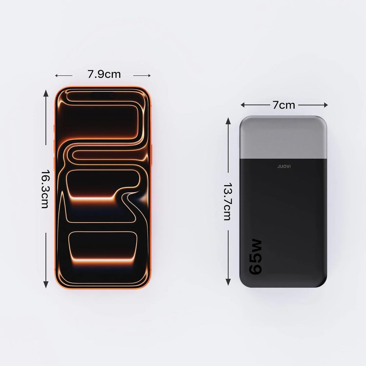JUOVI Power Bank 65W 20000mAh Laptop Portable Charger, PD QC Fast Charging External Battery Pack for MacBook iPad Tablet iPhone