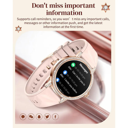 Women's Diamond-Accented Smartwatches: 1.27" TFT Display, Bluetooth Calling, Health Tracking, and 100+ Activity Modes