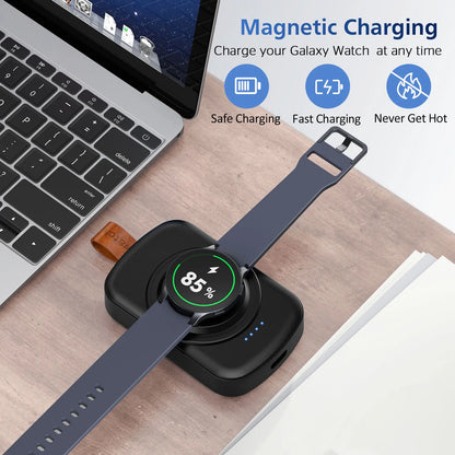 Magnetic Wireless Portable Watch Charger for Samsung Galaxy Watch 8/8 Classic/7 Ultra/6 Classic/Pro/Active2/1 Type-C Fast Charging
