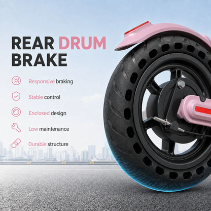 8.5inch Pink Electric Scooter, 19 MPH Top Speed, 16 Miles Range, 350W Motor, Lightweight Foldable E Scooter for Adults and Teens