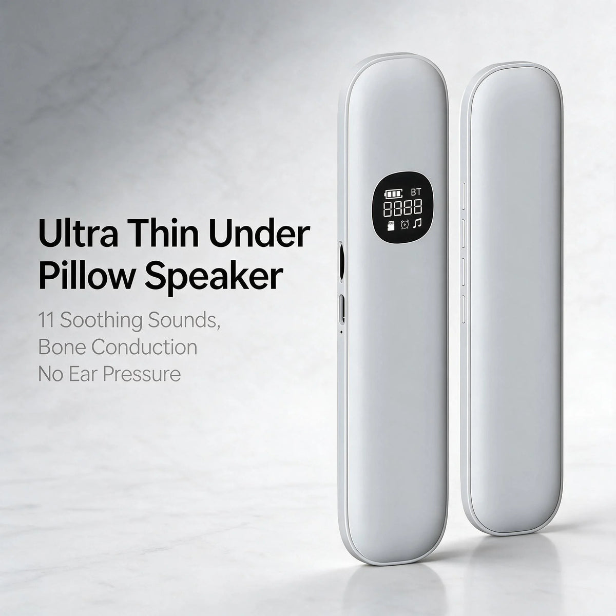 White Sleep Headband Bone Conduction Wireless Bluetooth Speaker Under Pillow HD Sound Side Sleeper Eye Mask