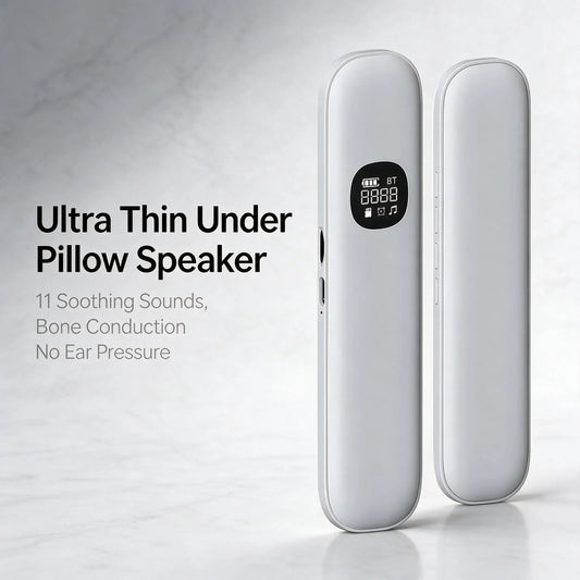 White Sleep Headband Bone Conduction Wireless Bluetooth Speaker Under Pillow HD Sound Side Sleeper Eye Mask