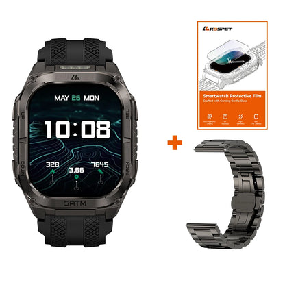 KOSPET ORB 2 Rugged Smartwatch for Men Dual Band GPS L1+L5 AMOLED 1.43" Military Watch 5ATM IP69 LED Flashlight 170+ Sports