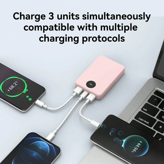 10000mAh Portable Power Bank Mobile Phone Charger, Small And Lightweight, Built-In Type-C Two-Way Charging And Discharging