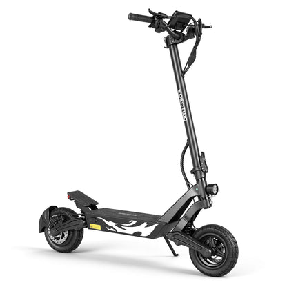 EOEOTWO Electric Scooter, 1000W Motor, 10" Solid Tires, 25 Miles Range, 25 Mph Folding Commuter Electric Scooter for Adults with Double Braking System and Dual Suspension