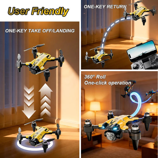 Folding RC Drone Modular 2000mAh Battery Long Flight Time Low Noise Durable Body Downward Lens Auxiliary Camera Wind Resistant Hobby Drone