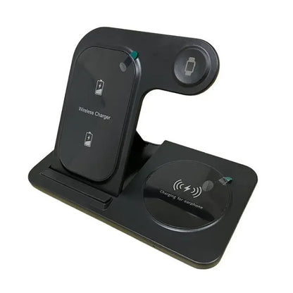 30W 3 in 1 Fast Wireless Charger Stand Foldable Wireless Charging for IPhone 15 14 13 12 11 Apple Watch 9 8 7 6 5 Airpods Pro