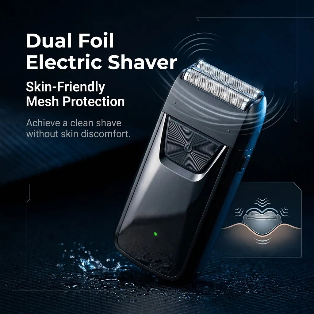 4 in 1 Men's Hair Clipper Set, Cordless Electric Trimmer, Foil Shaver & Nose Trimmer Kit,Beard Cutter, USB Rechargeable Grooming Kit with LED Display, Multiple Guide comb