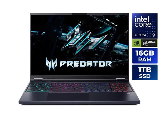 Acer Predator Helios Neo 16 AI - 16.0" WQXGA 180 Hz - Intel Core Ultra 9 290HX Plus - GeForce RTX 5080 Laptop GPU - 16GB Memory DDR5 6400 - 1TB NVMe SSD - Windows 11 Home  (NH.U5TAA.001 )