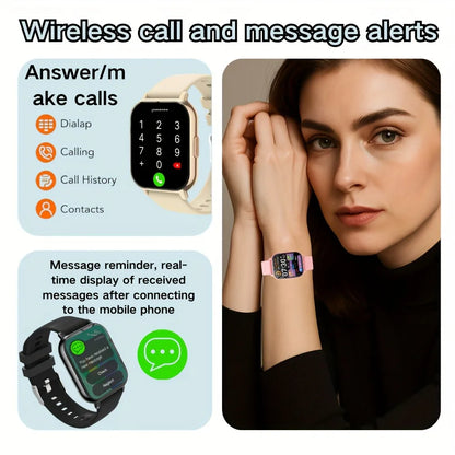 2026 Smart Watch for Men Women Square HD Screen: Wireless Calling with Dial Pad, Frequent Contacts Message Reminder