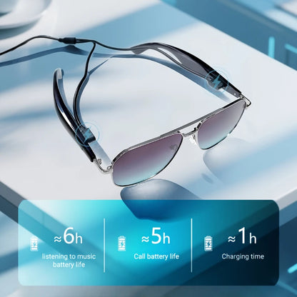 AI Translation Glasses, wireless smart glasses, support for over 100 languages, blue light-blocking lenses, built-in microphone/speaker, open-ear music and high-definition calls, photo capture control, USB magnetic charging,
