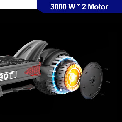 NANROBOT LS7+ Adult Electric Scooter - Fast 75mph Off-Road E-Scooter, Foldable Waterproof 6000W Dual Motor E-Scooter with Suspension, 300-Pound Load Capacity, 45-85 Mile Range, Dual Hydraulic Brakes